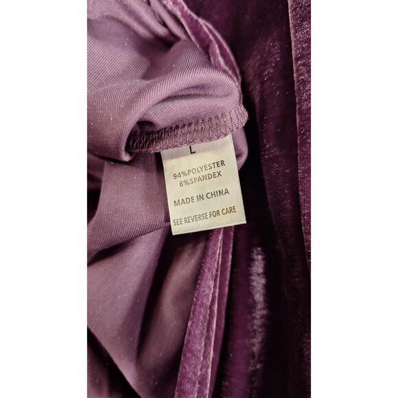 WISHLIST Purple Velour Roll Sleeve Top Women Large Boho Coquette Hippie Casual - Picture 4 of 8